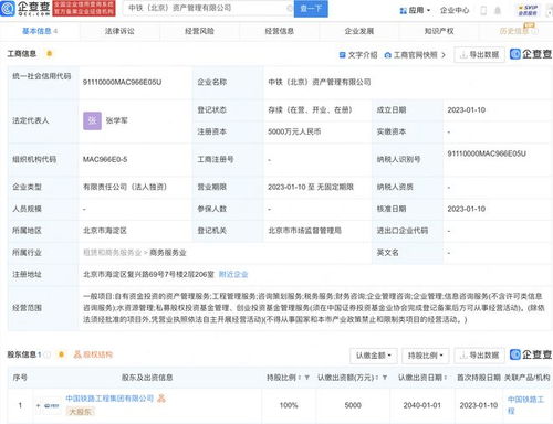 中國鐵路工程設立資產(chǎn)管理公司，注冊資本5000萬元專注工程管理服務